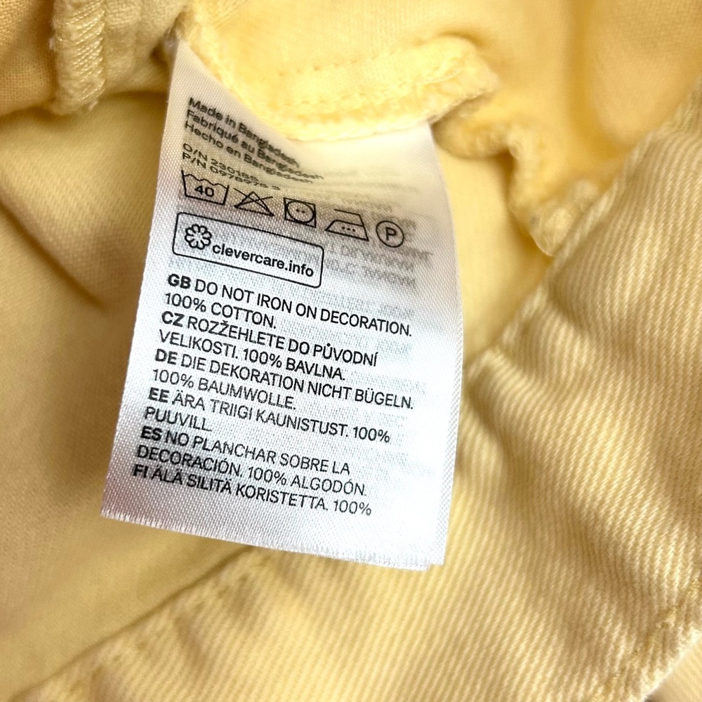 Divided by H&M Women’s Spring Yellow Cropped Denim Jean Jacket - Picture 7 of 11
